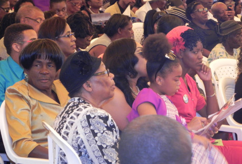 several members of the congregation at the service