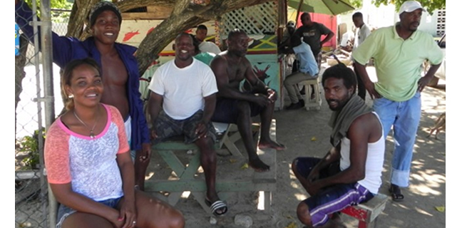 Fisherfolk and shop owners on Fisherman’s Beach next to Puerto Seco, Discovery Bay who gathered to talk to the North Coast Times team.
