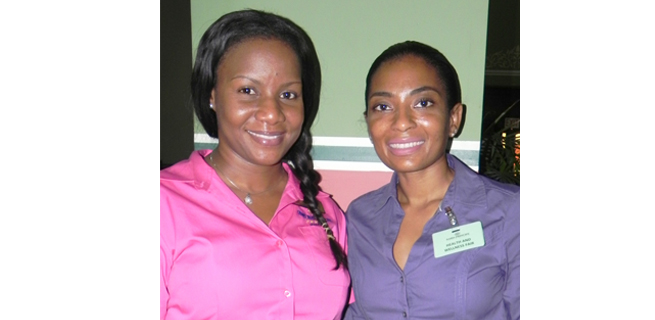 Farrah Blake organizer and relationships manager at Gran Bahia Principe with Dr Deidre Gordon from the St Ann’s Bay hospital. 